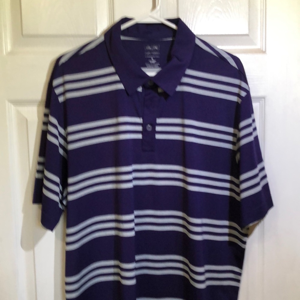 Adidas PureMotion golf polo. Purple and grey
